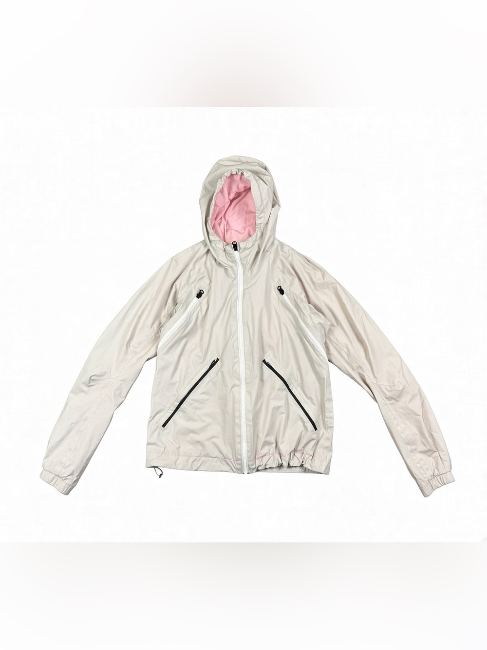 Studio Jacket Womens Beige Dune Pink Hood Windbreaker